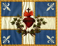Le coeur de Jésus au centre du drapeau québecois