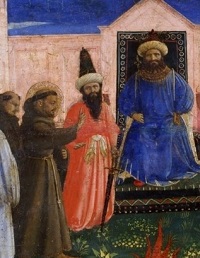 Saint François rencontre le sultan de Babylone.
