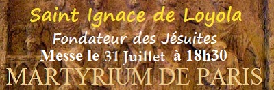 Messe pour la fête de Saint Ignace le 31 juillet à 18h30, au martyrium, lieu de fondation de la communauté des Jésuites.