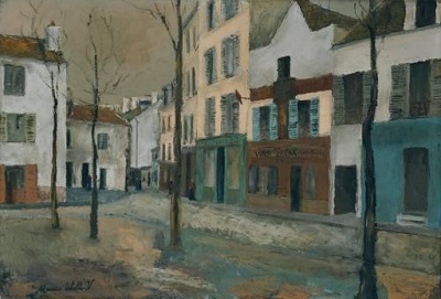 La place du tertre peinte par Maurice Utrillo qui habitait à Montmartre et fréquentait la nouvelle Athènes.
