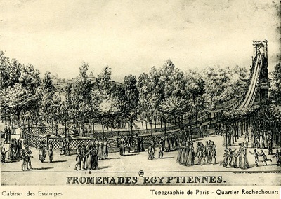 Promenades égyptiennes à Paris du temps du Jardin du Delta, aux alentours du Loxor