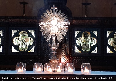 Adoration eucharistique à Saint Jean de Montmartre, Métro Abesses