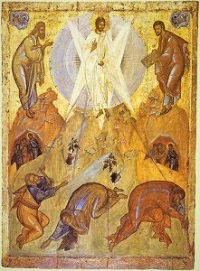 La fresque de la cohorte de saints qui montent vers le Christ au Ciel